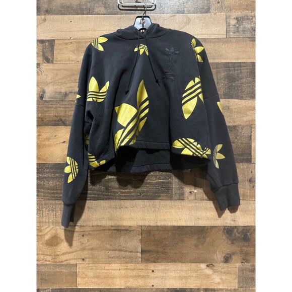 Adidas Women’s Small Crop Hoodie – Large Gold Logo - Picture 4 of 10